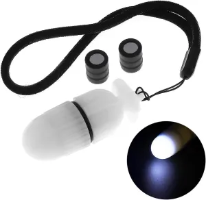 1Pc Underwater Strobe Signal Light Scuba Night Dive Marker LED Flashy Safety Lamp Firefly Diving Beacon Beam 200M Underwater 200 Hour Duration with Battery -White