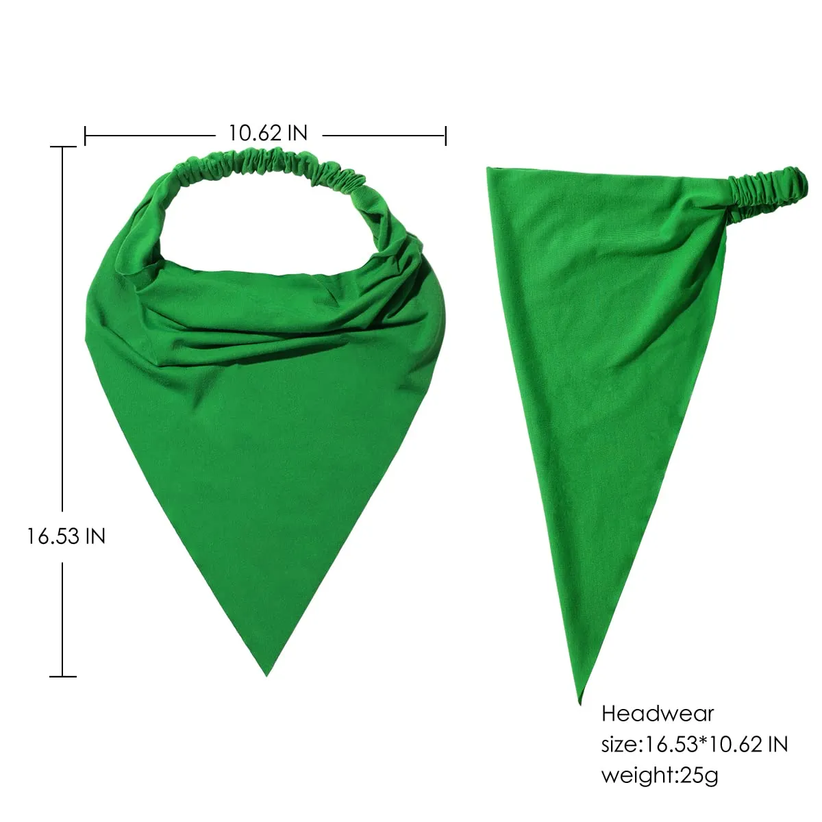 6 Pack Hair Scarf Headband for Women - Elastic Hair Kerchief Large Boho Triangle Bandana Head Scarf with Clips Non Slip Solid Color Headbands Hair Scarves for Teen Girls