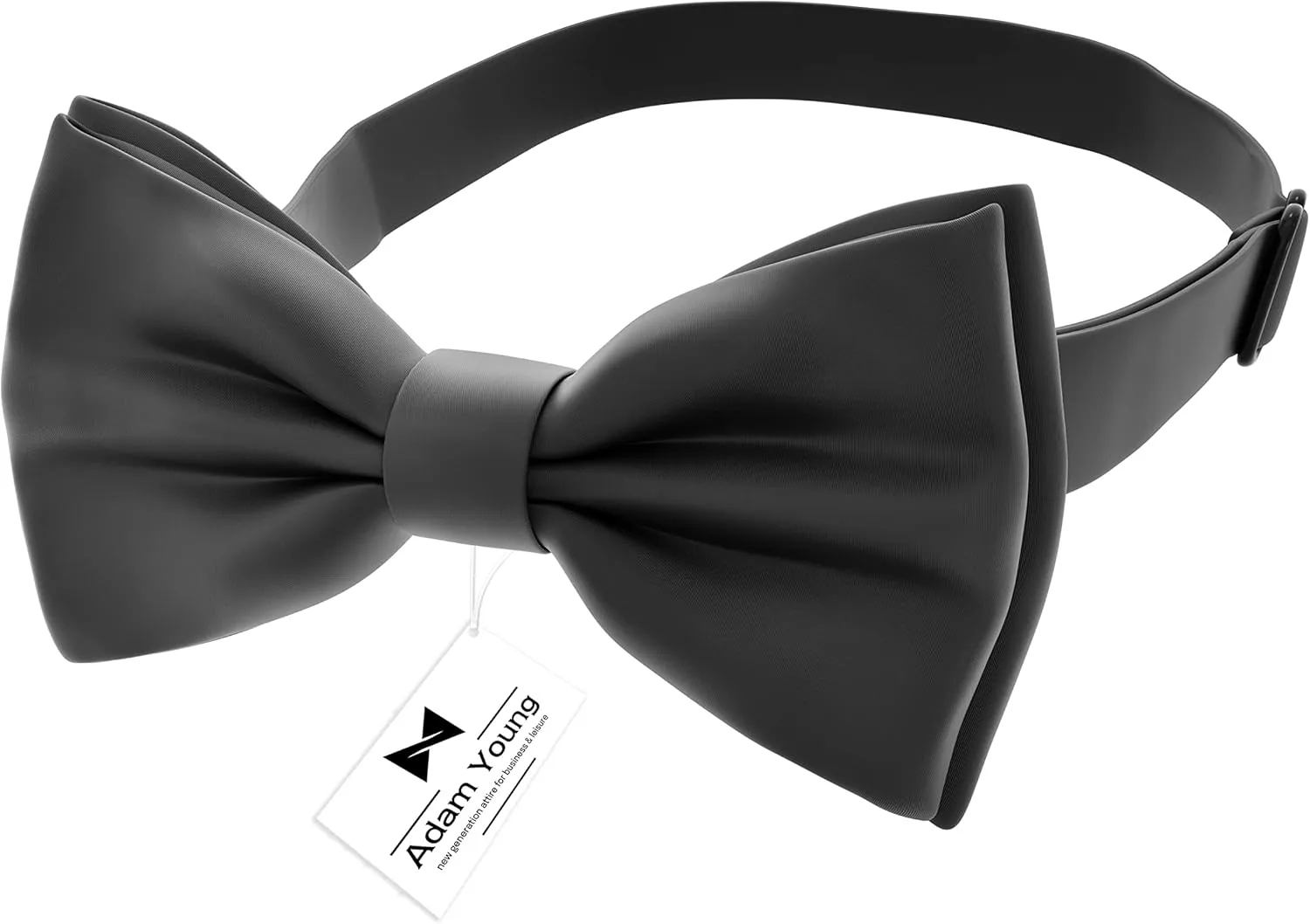Adam Young Men's Bow Ties with Handkerchief Pre-Tied Style Formal Satin Classic Bowtie for Tuxedo Faux Silk