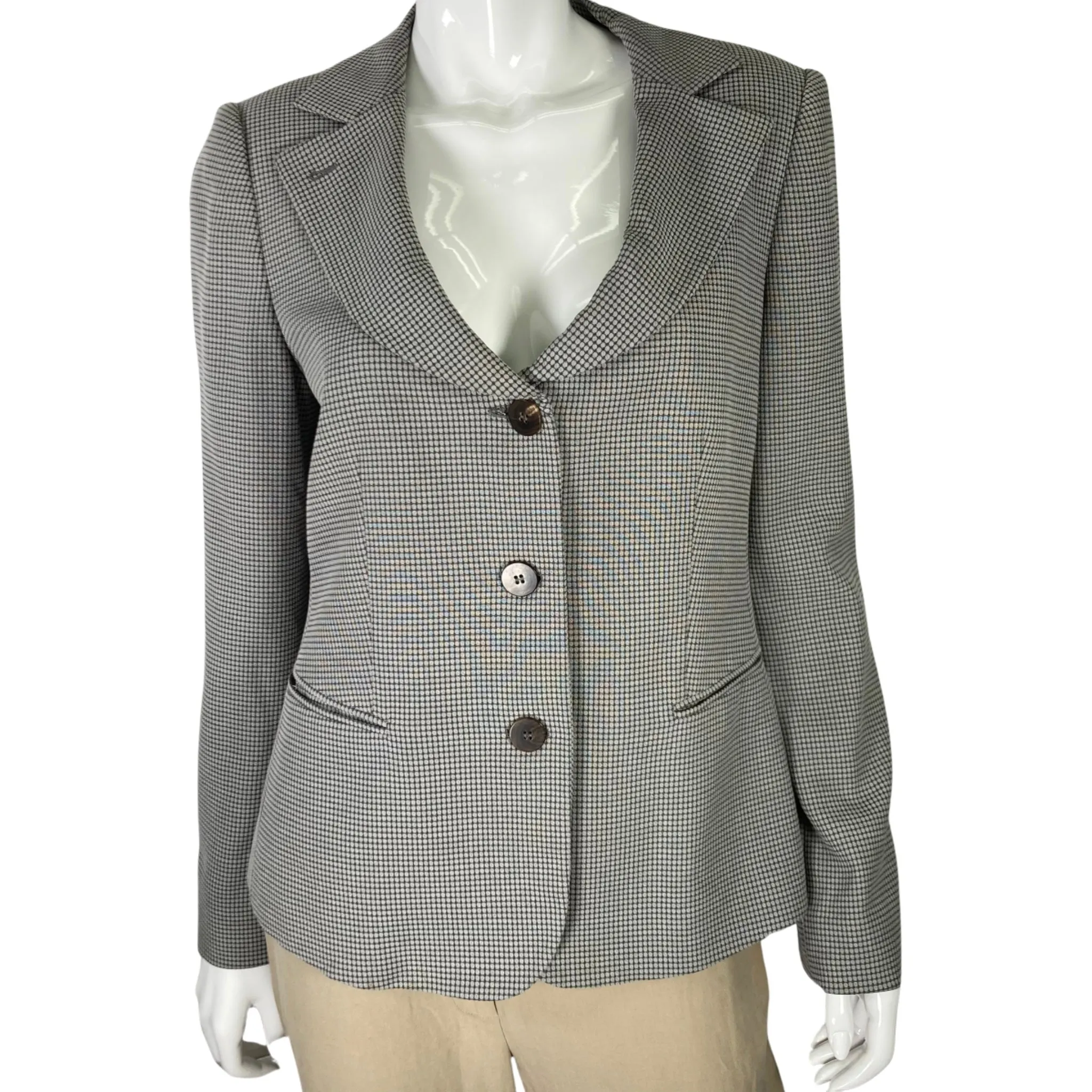 Armani Collezioni Vintage Gray Scoop Collar Blazer
