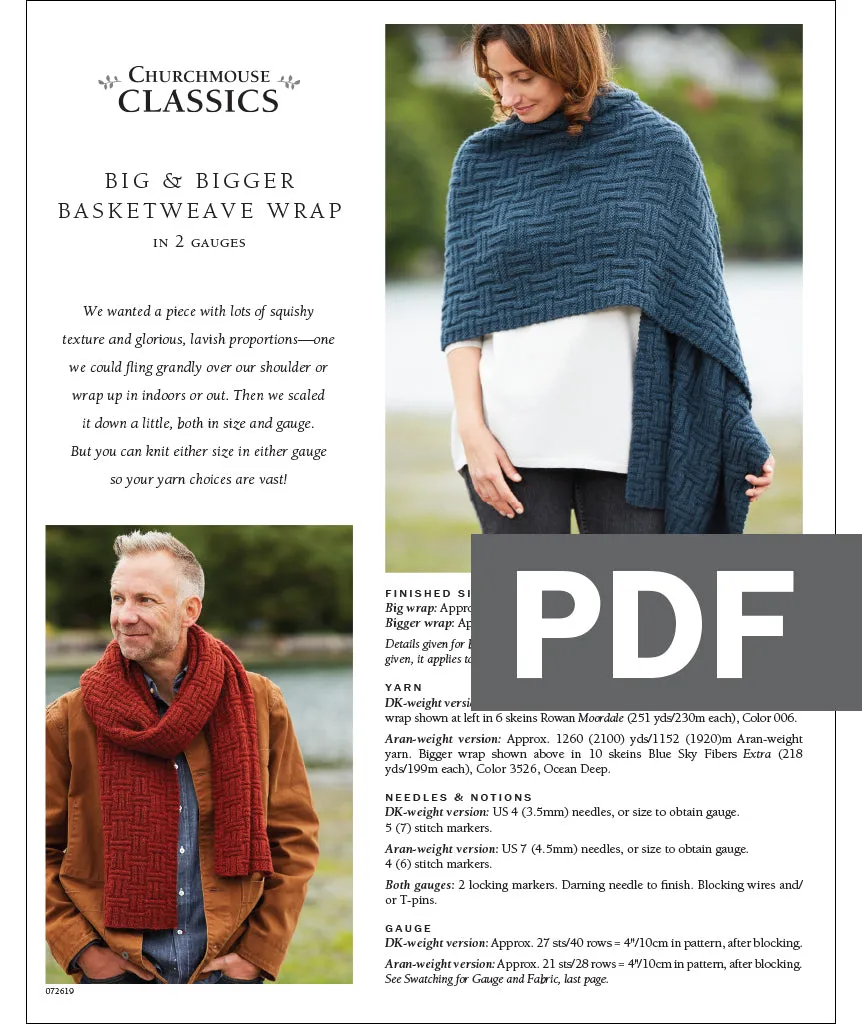 Big & Bigger Basketweave Wrap Pattern