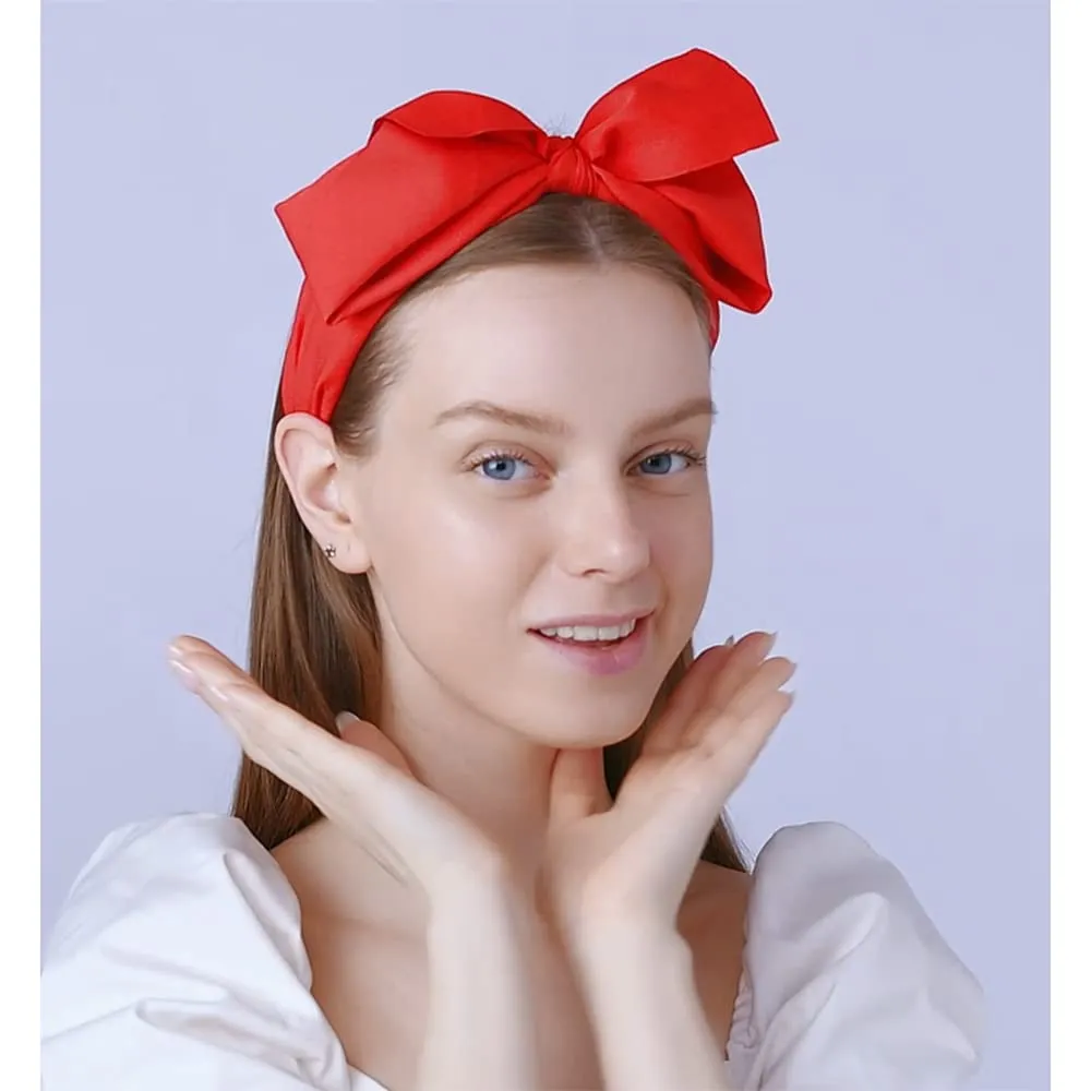 Big Bow Headbands for Women - Cute Red Bowknot Headbands