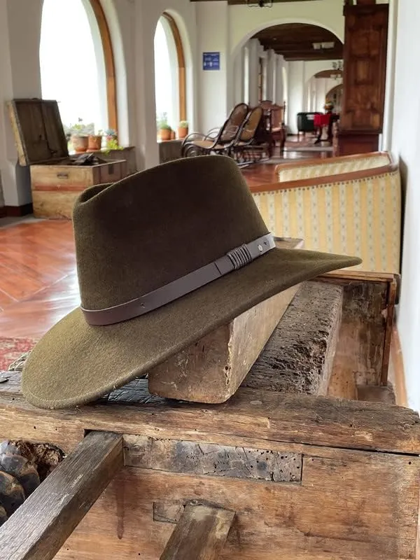 Bigalli Unisex-Adults Australian Wool Felt Teardrop Cowboy Hat - Waterproof, Crushable, Sun Protection - Chocolate