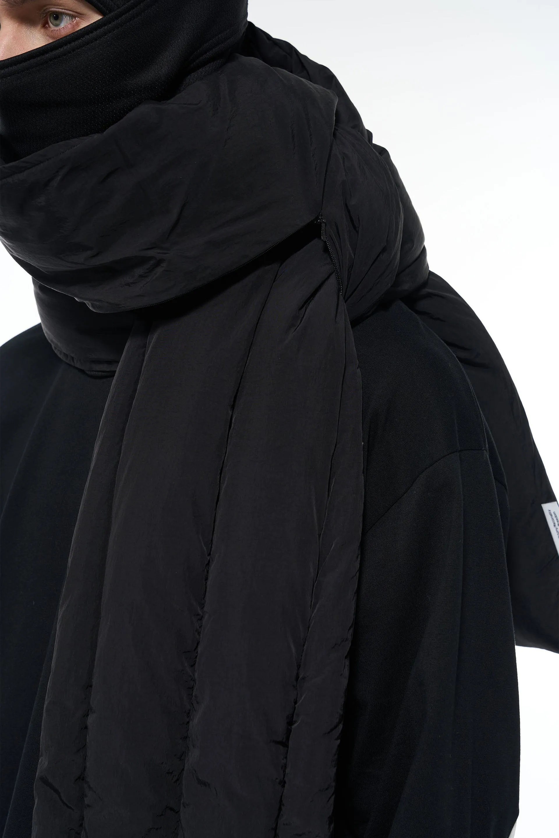 Black Overlength Nylon Scarf