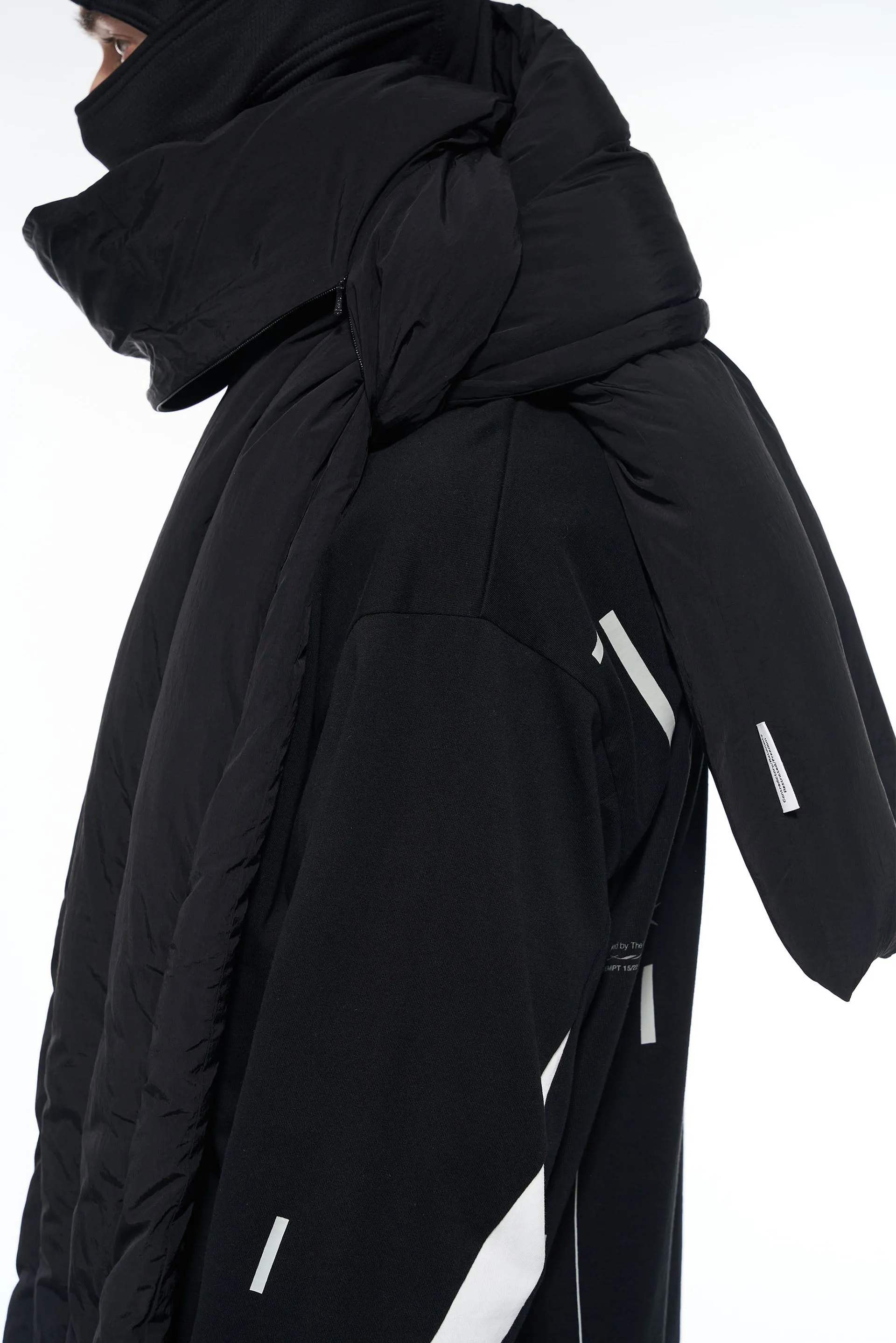 Black Overlength Nylon Scarf