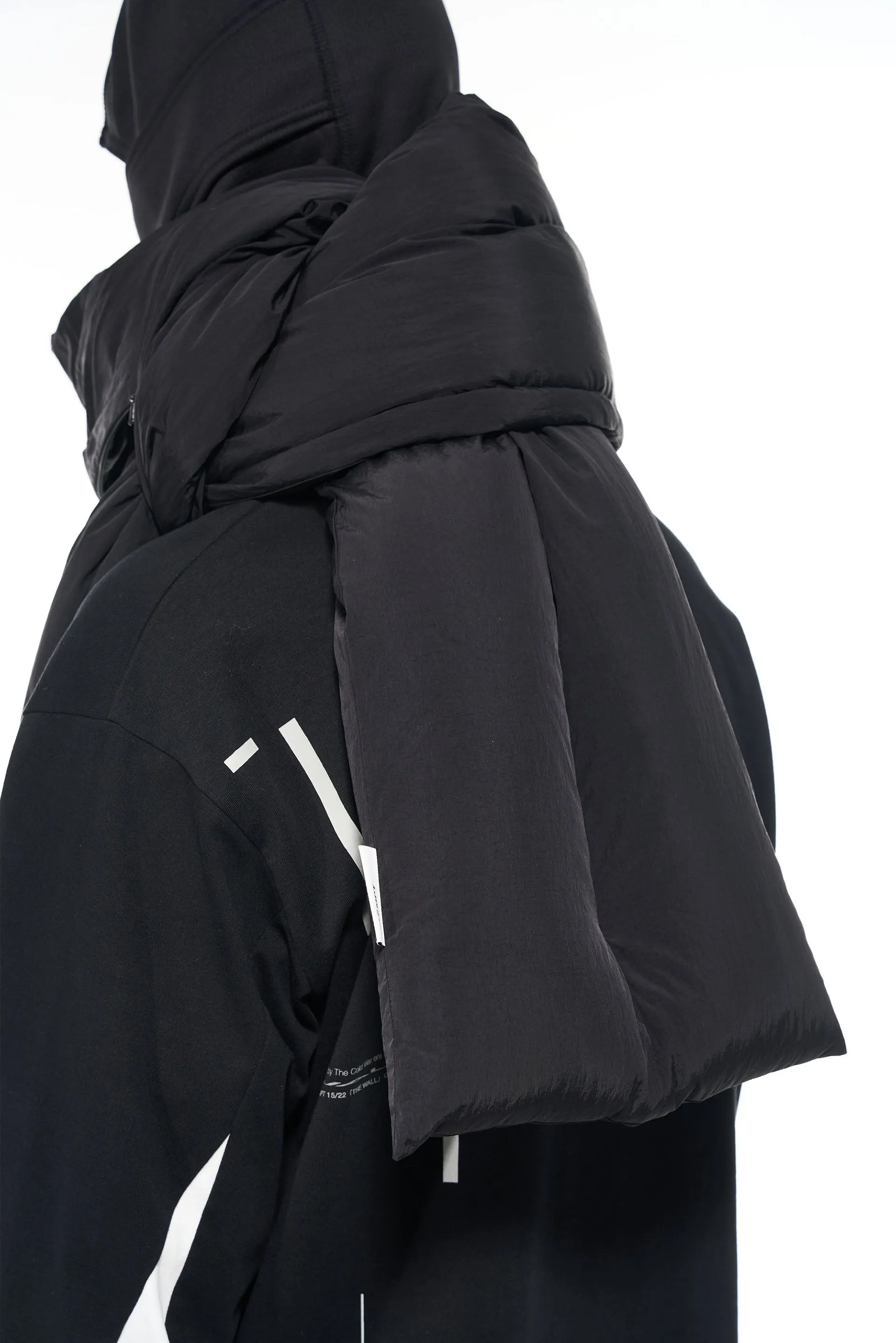 Black Overlength Nylon Scarf