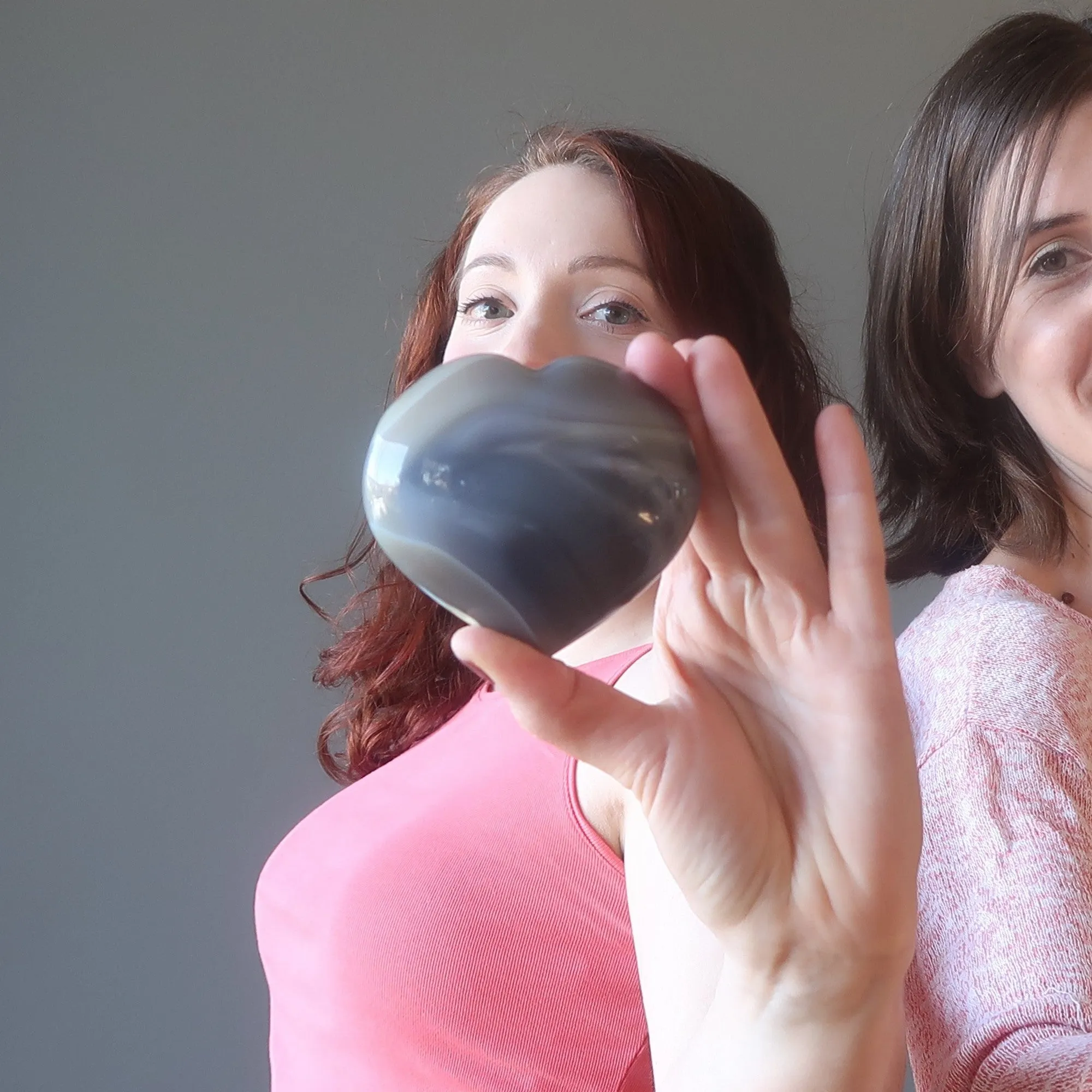 Blue Lace Agate Heart Love Calm Cleansing Crystal