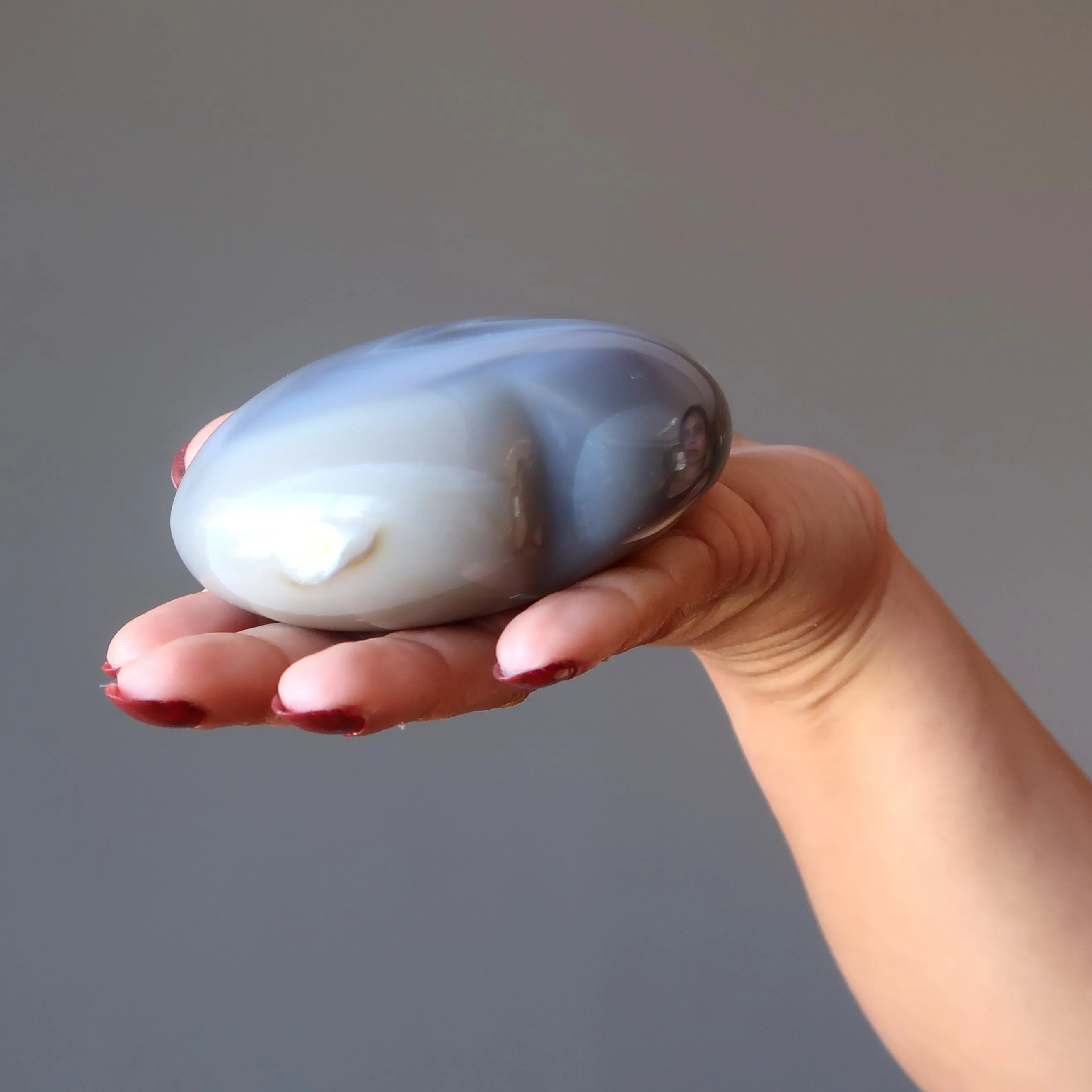 Blue Lace Agate Heart Love Calm Cleansing Crystal