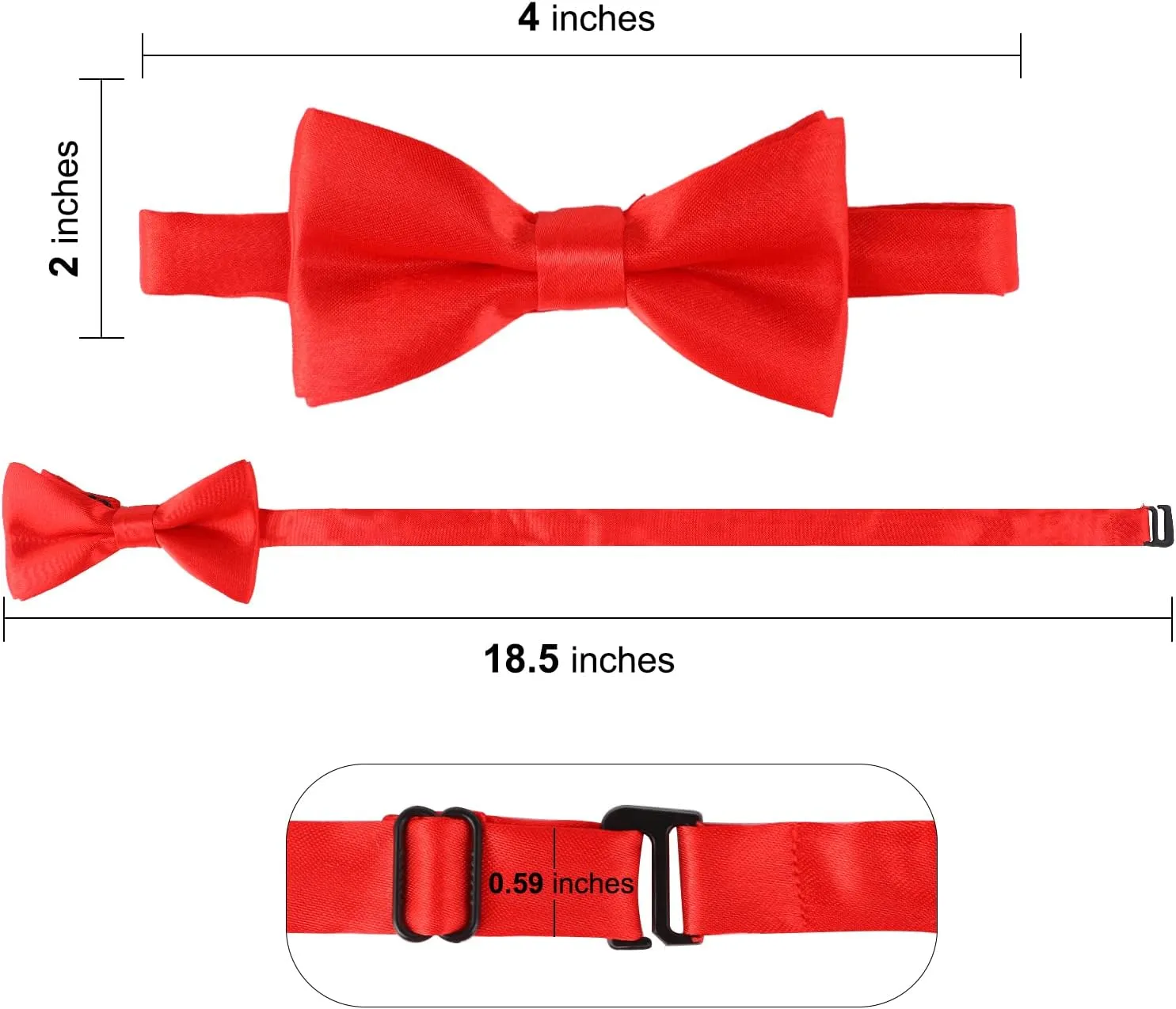 BOWKITE Adjustable Boys Kids Bow Tie Solid Pre Tied for Wedding Party Dress up