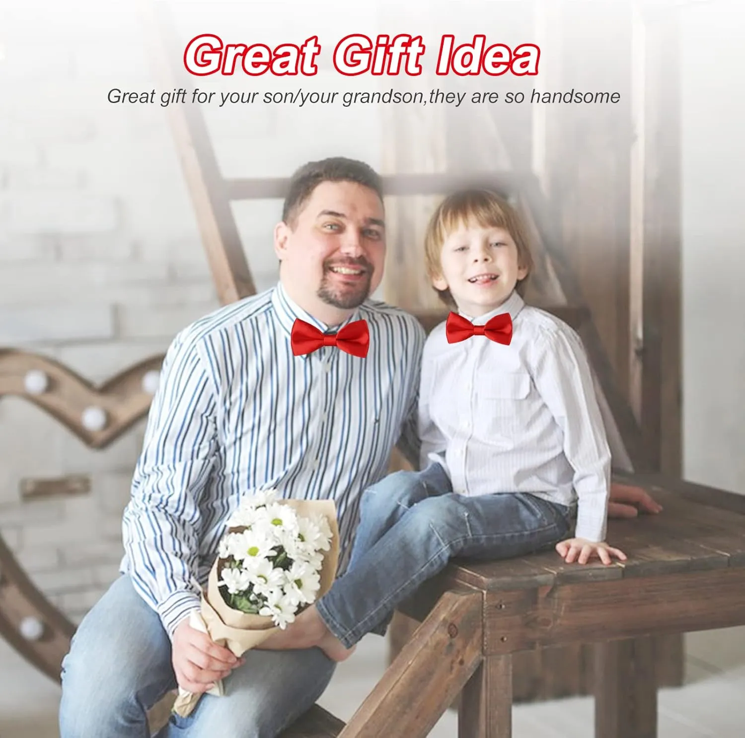 BOWKITE Adjustable Boys Kids Bow Tie Solid Pre Tied for Wedding Party Dress up