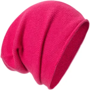 Cashmere Wool Slouchy Beanie for Women and Men, Knitted Winter Ski Cap
