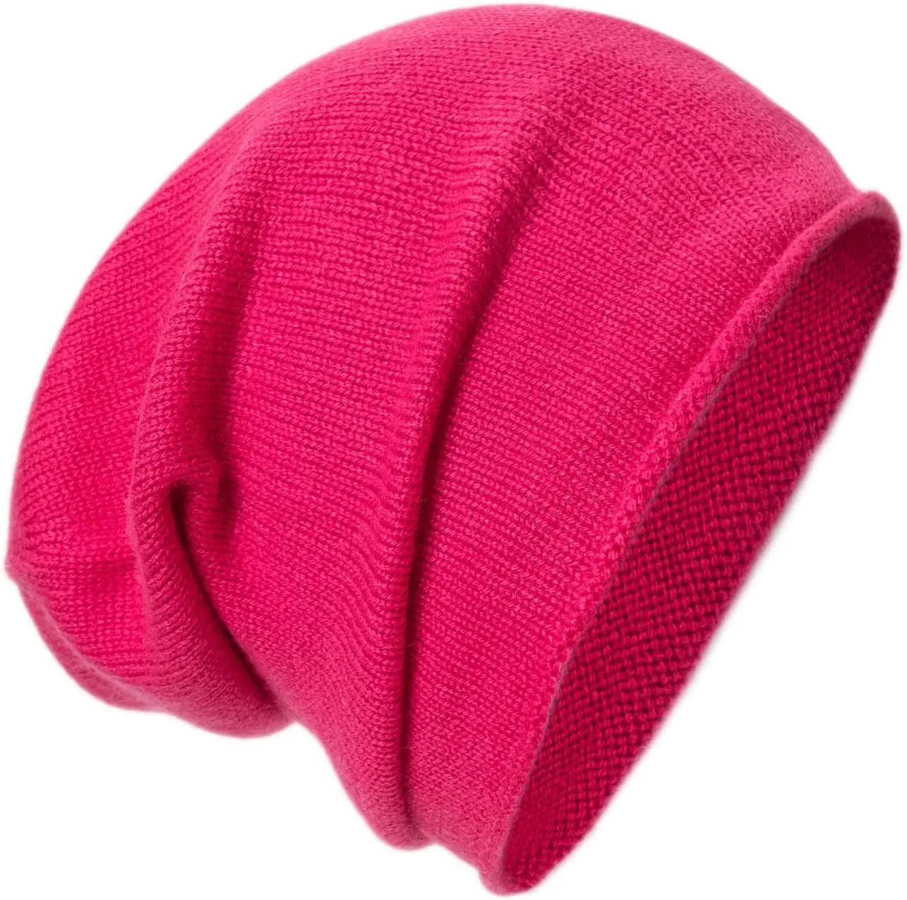 Cashmere Wool Slouchy Beanie for Women and Men, Knitted Winter Ski Cap