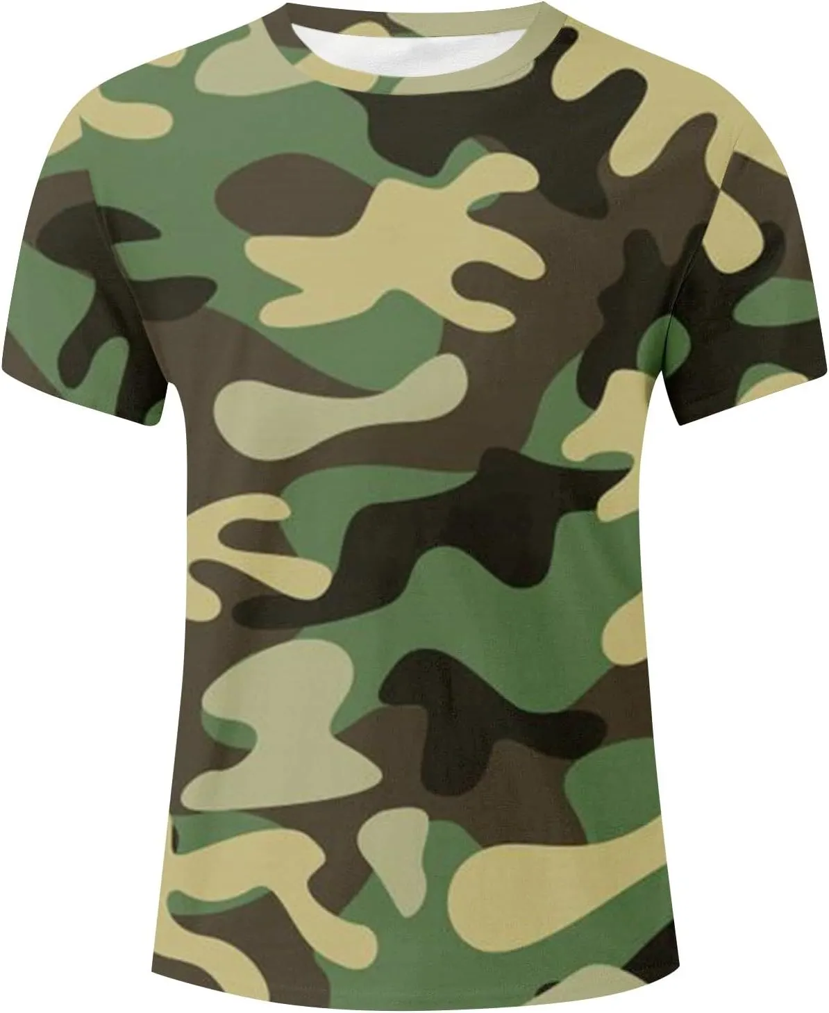 Casual Summer Camouflage Short Sleeve Shirt Plus Size Outdoor Fashion Tees Trendy Blouse T Shirt