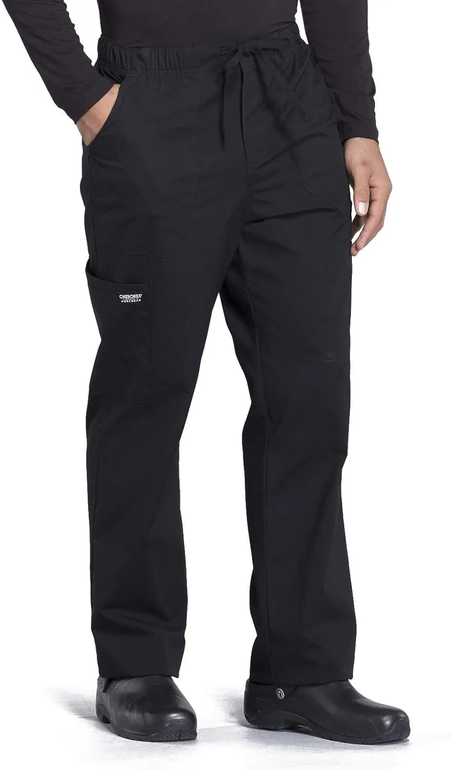 Cherokee Men's Scrub Pant Tapered Leg Fly Front Cargo Pant with 5 Pockets WW190