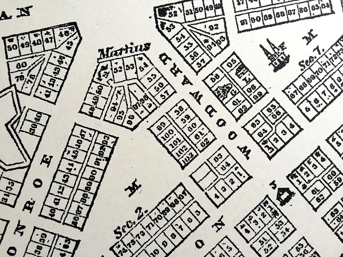 Detroit Map Art Print, 1831 City Plan