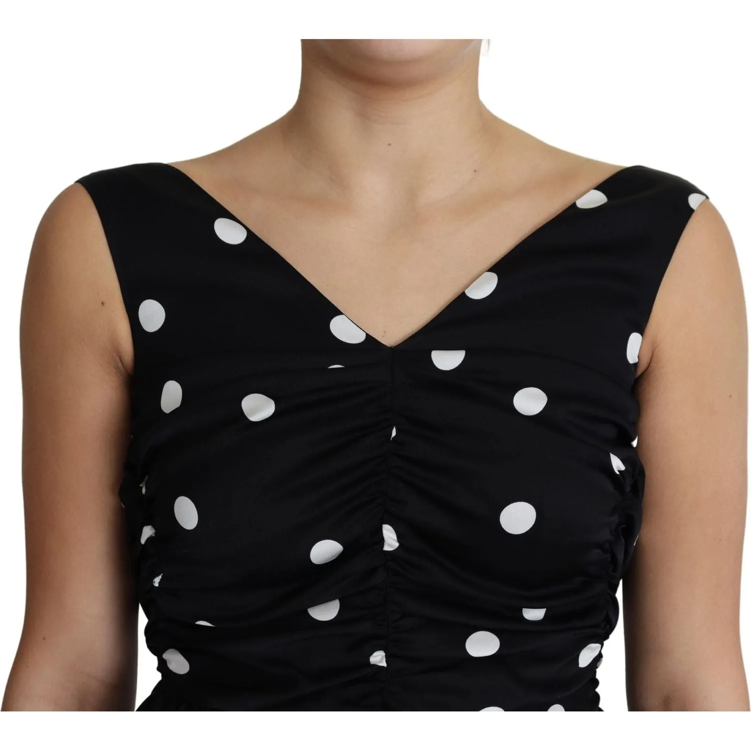 Dolce & Gabbana Elegant Polka Dot Silk Charmeuse Dress
