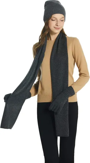 EURKEA 100% Cashmere Winter Scarf in Solid Colors with Gift Box for Women, Warm & Soft & Lightweight, Gift Ready