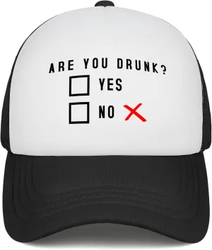 Funny Trucker Hats for Women Men Black&White Inappropriate Hat Adjustable Snapback Mesh Baseball Cap Fun Gag Gifts