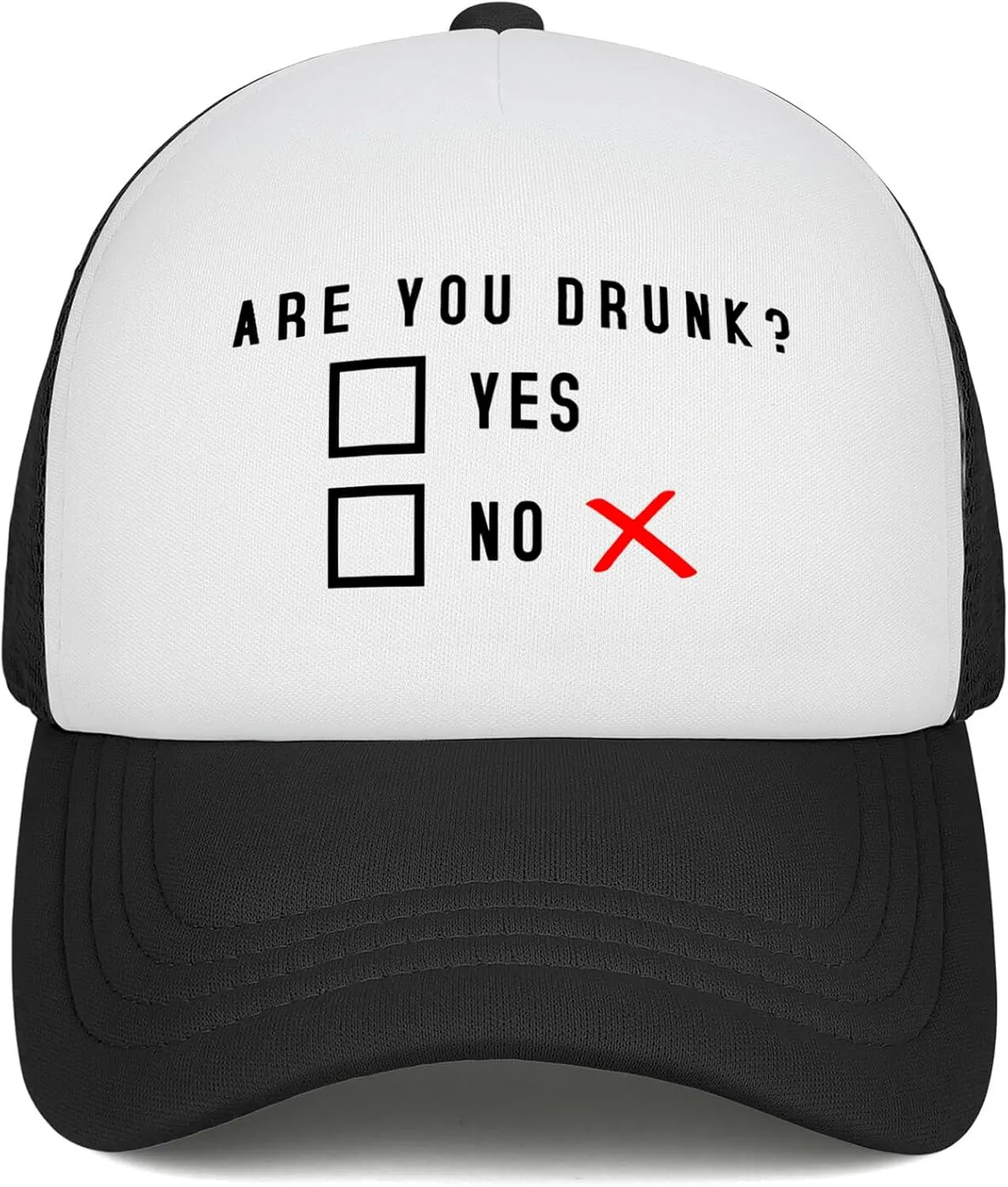 Funny Trucker Hats for Women Men Black&White Inappropriate Hat Adjustable Snapback Mesh Baseball Cap Fun Gag Gifts