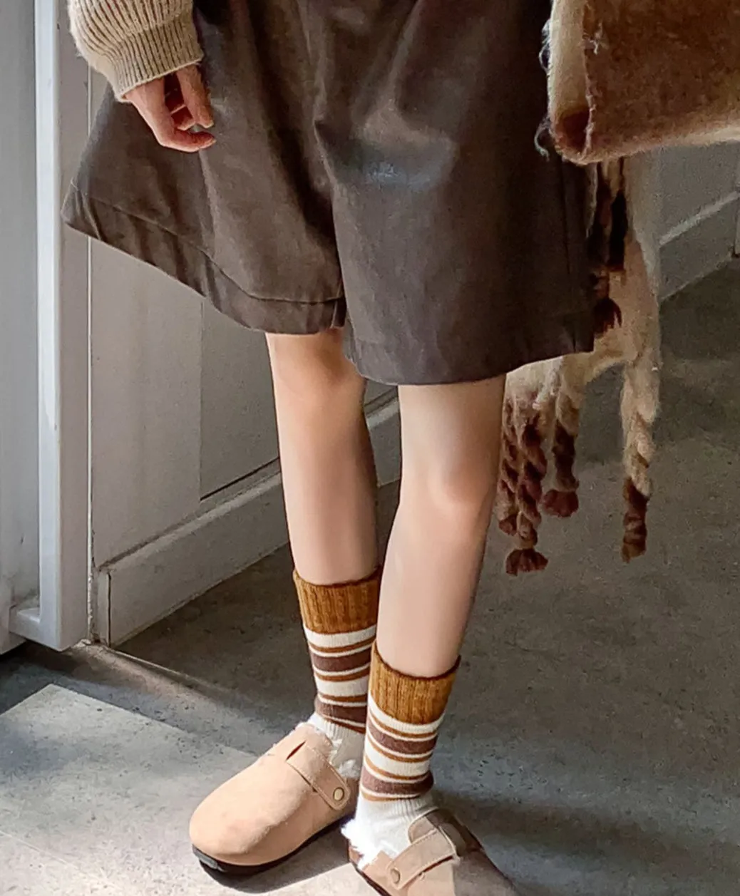 Gohobi Brown Autumn Socks