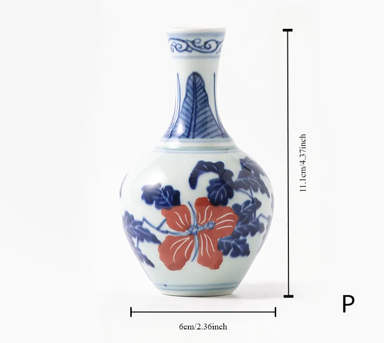 Gohobi Hand-painted Blue and White Porcelain Vase (Water and Mountains)