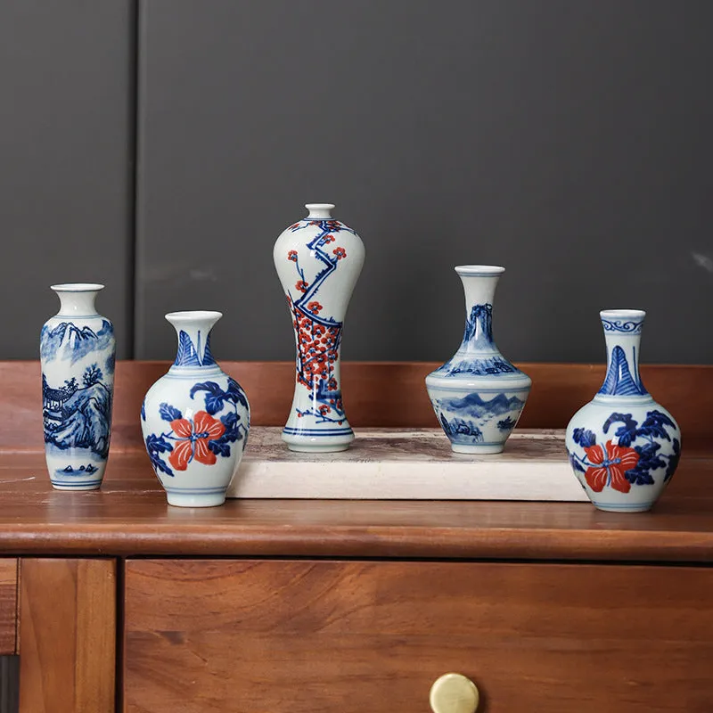 Gohobi Hand-painted Blue and White Porcelain Vase (Water and Mountains)