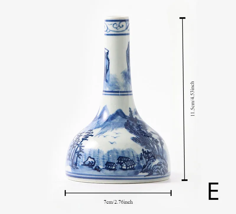 Gohobi Hand-painted Blue and White Porcelain Vase (Water and Mountains)