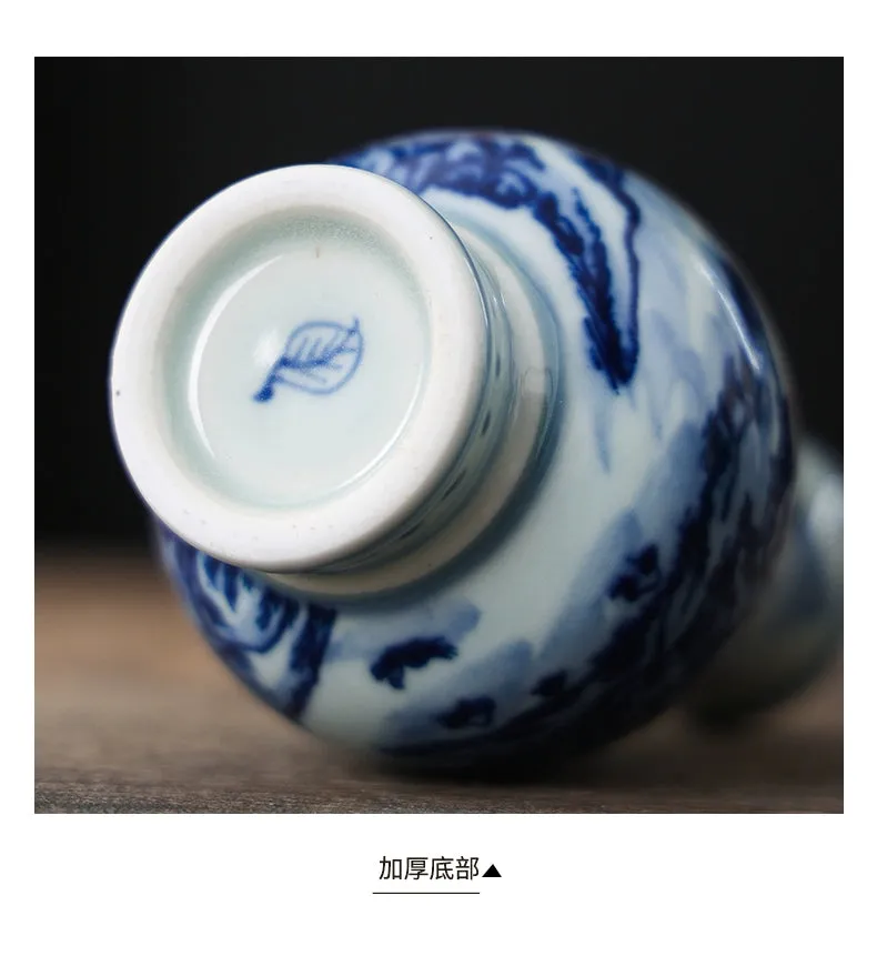 Gohobi Hand-painted Blue and White Porcelain Vase (Water and Mountains)