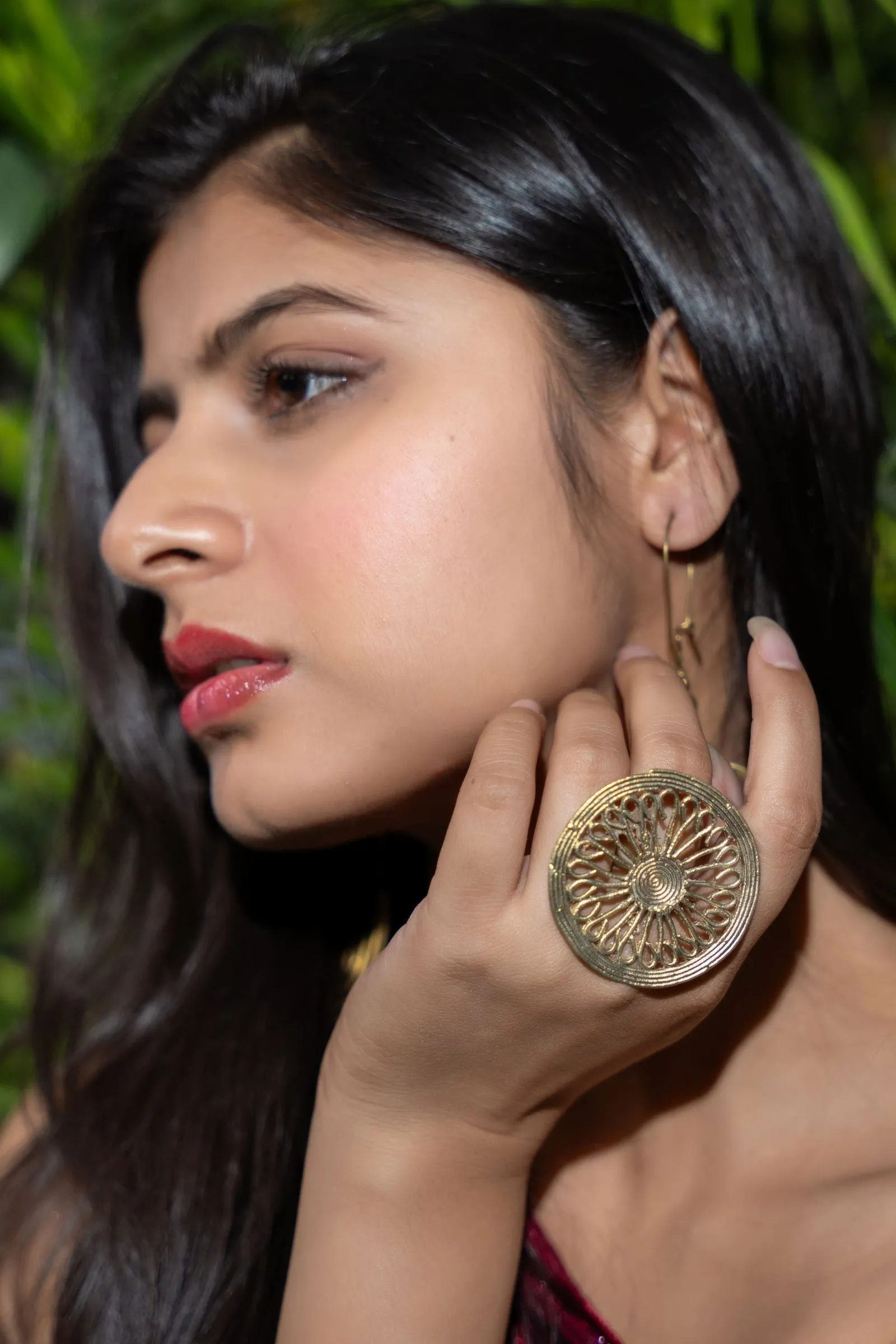 Handmade Circular Dokra Brass Adjustable Finger Rings | Unique Indian Jewelry with Intricate Artistry