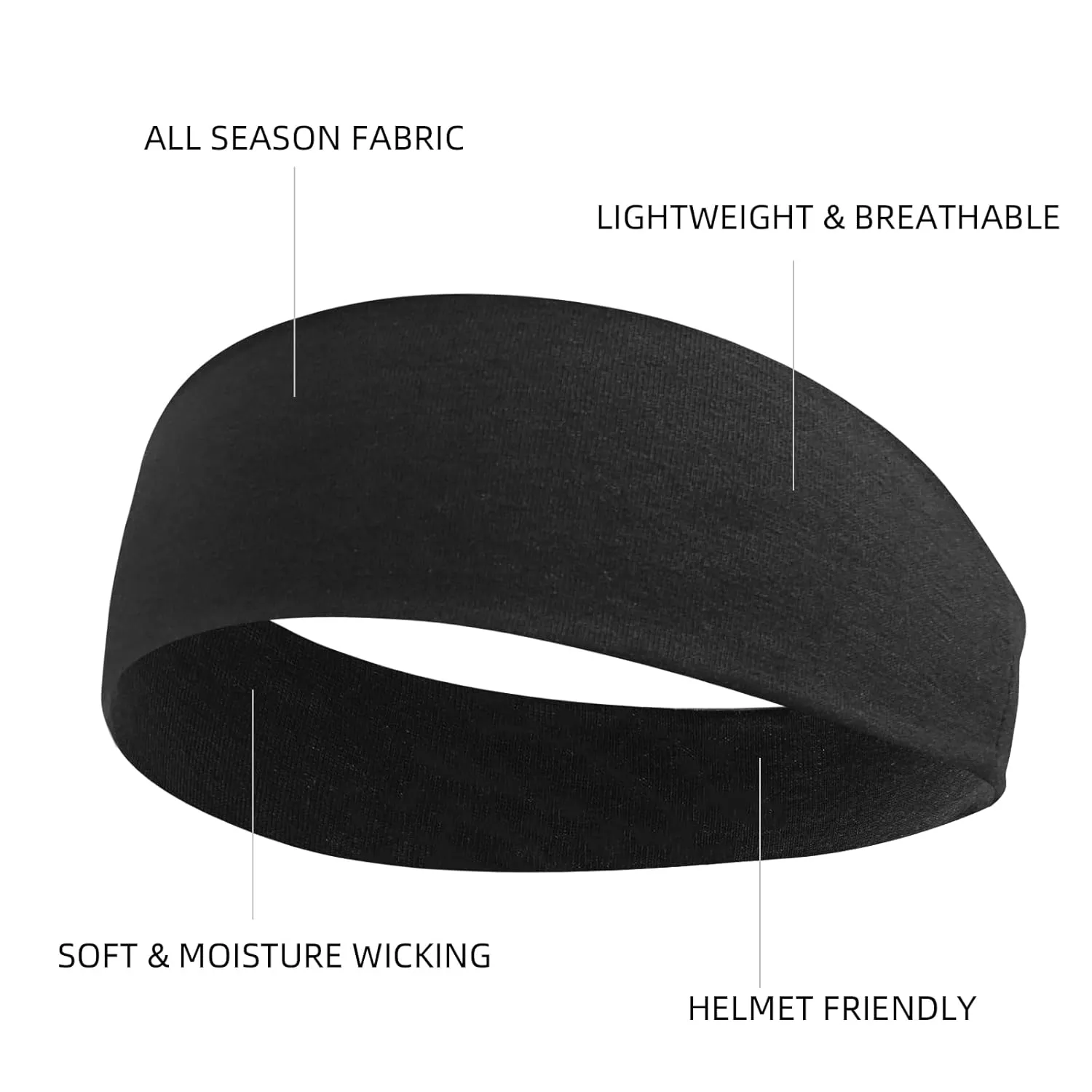 Headbands for Women Non Slip 16 Pack Elastic Sports Hair Bands for Women, Soft Cotton Cloth Headband for Workout Yoga Fashion Hair Accessories, Black White Gray Trendy Head Bands