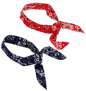 Iconikal 4-Pack Gel Cooling Head Band, Red and Blue Paisley