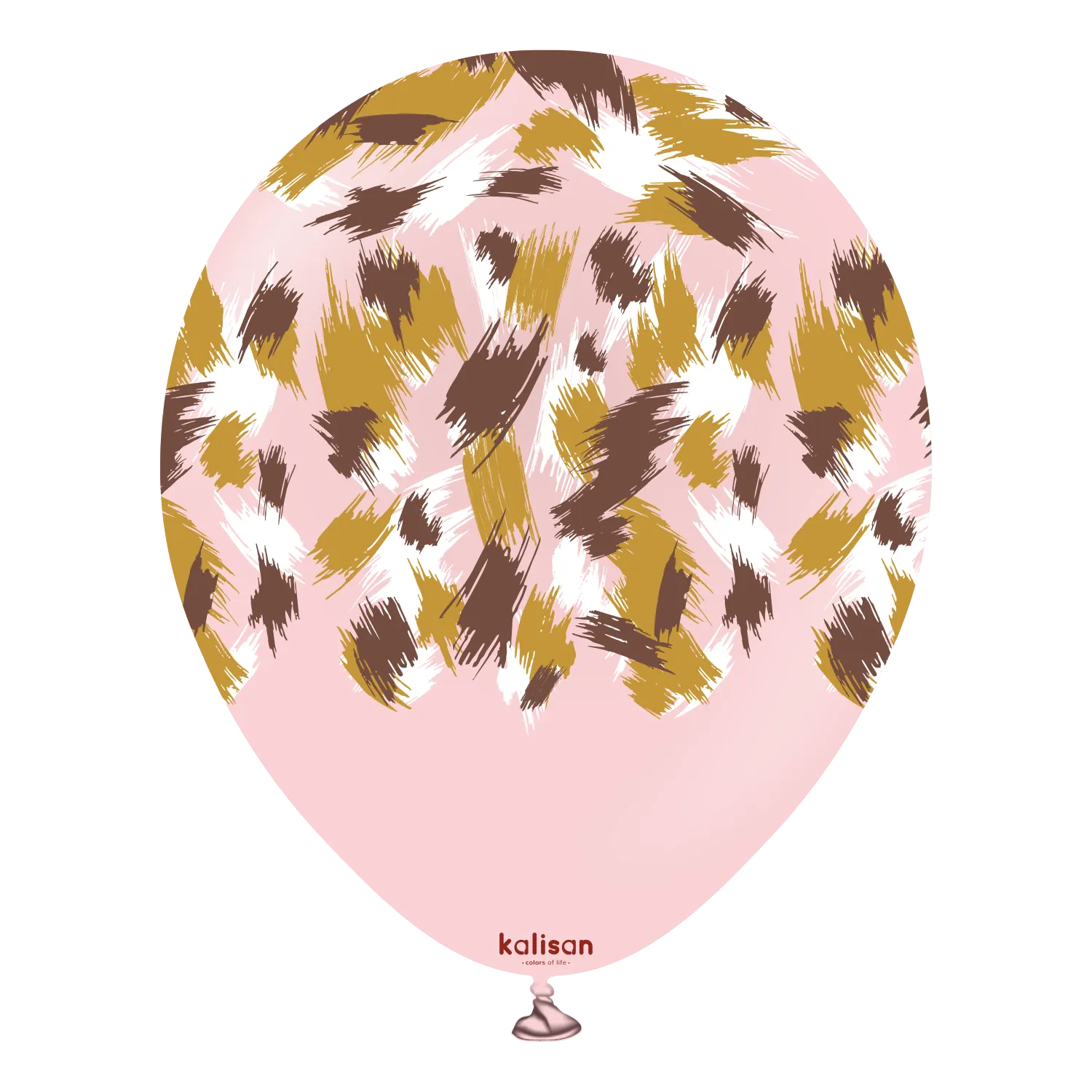 Kalisan 12" Savanna Printed Macaron Pink  Latex Balloon, 25 pieces