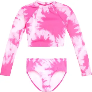 Kanu Surf Girls' Long Sleeve Rashguard UPF 50  Two Piece Swim Set