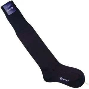 Knee Socks - Dots - Navy / Red - Wool