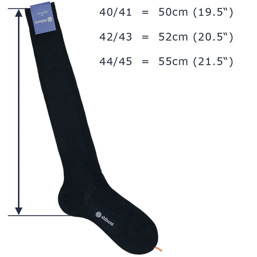 Knee Socks - Dots - Navy / Red - Wool