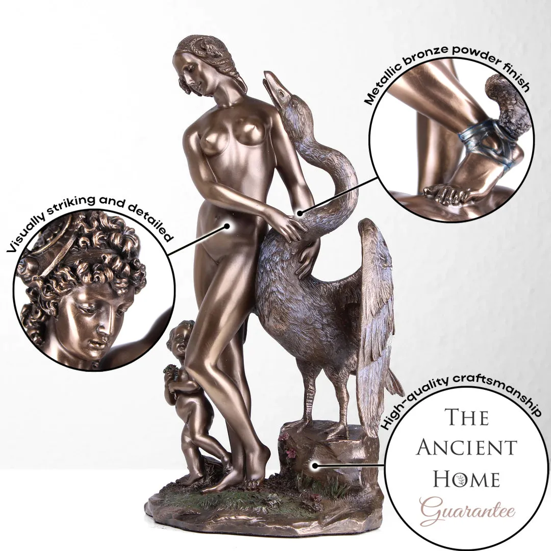 Leda and the Swan Sculpture (Cold Cast Bronze Statue)