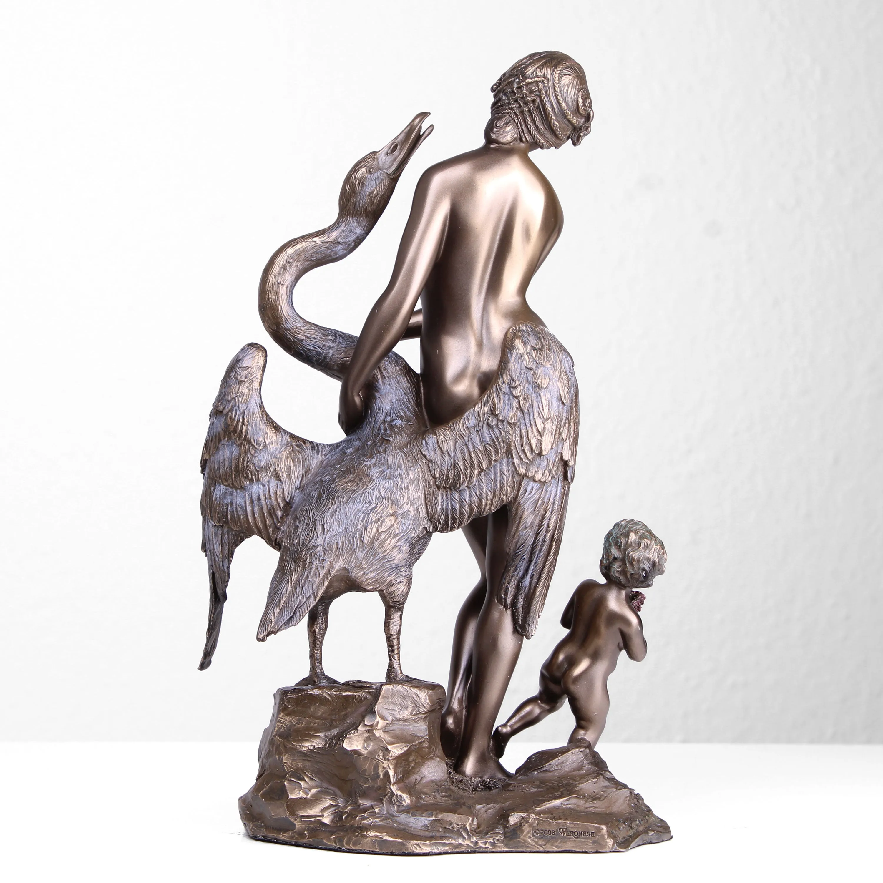 Leda and the Swan Sculpture (Cold Cast Bronze Statue)