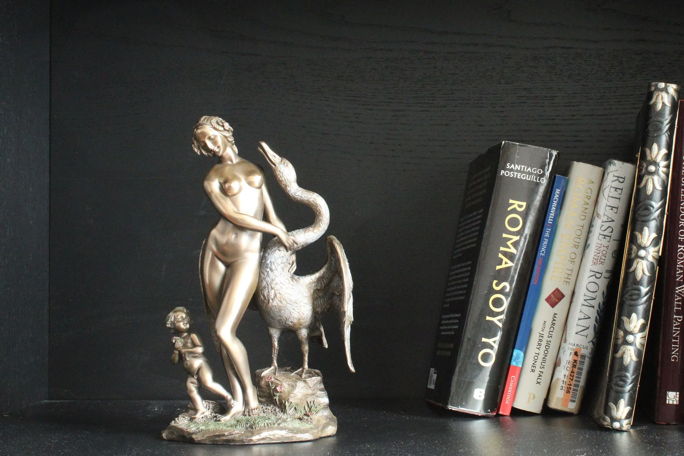 Leda and the Swan Sculpture (Cold Cast Bronze Statue)