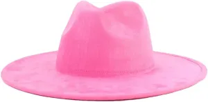 Men Classic Fedora-Hat Leather Fedorahat Men's Women's Concave Top Retro Wide Brimmed Wide Brimmed Panama Hat