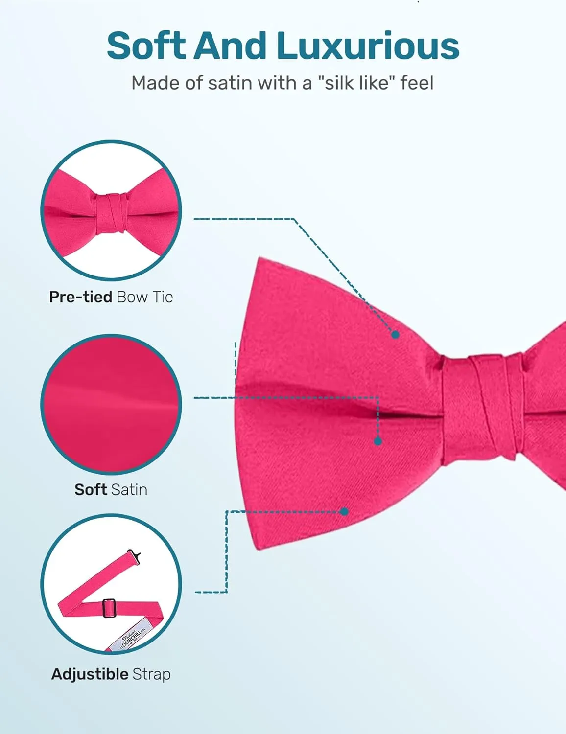 Men's Classic Pre-Tied Formal Tuxedo Bow Tie - S.H Churchill