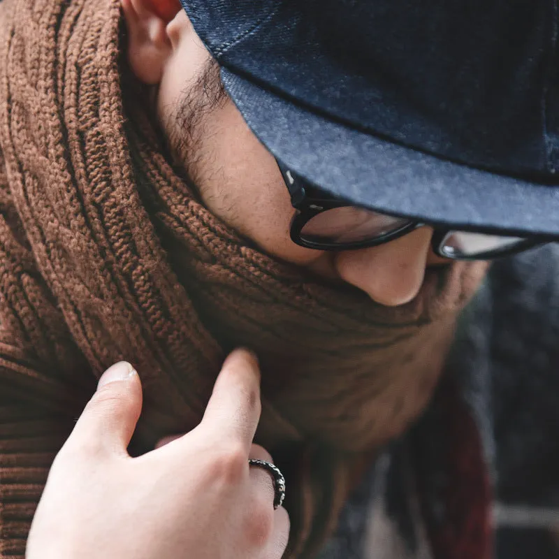 Men's Retro Twist Knitted Wool Scarf