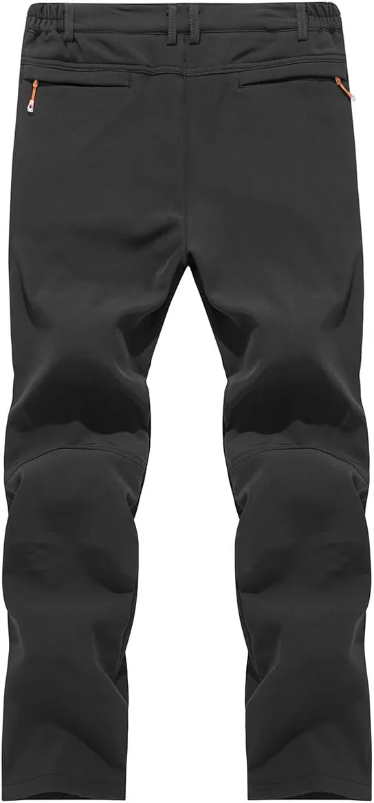 Men's Warm Ski Hiking Pants Softshell Fleece Lined Winter Outdoor Windproof Waterproof Trousers