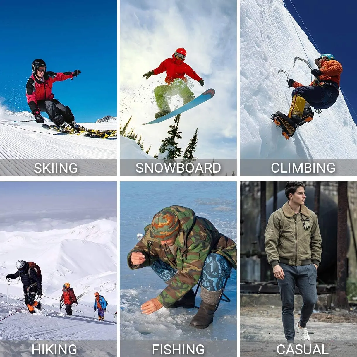 Men's Warm Ski Hiking Pants Softshell Fleece Lined Winter Outdoor Windproof Waterproof Trousers