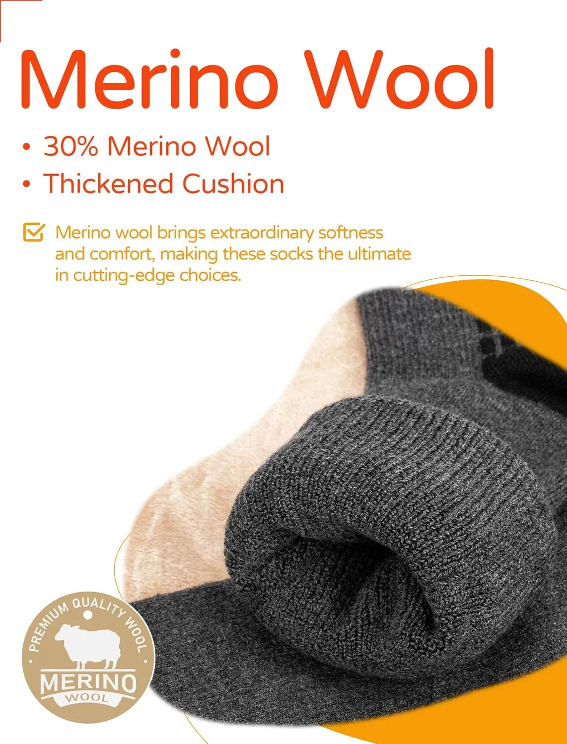 Merino Wool Compression Socks for Women Men (2/3 Pairs) Knee High Winter Thermal Thick Warm for Nurse Pregnant Travel
