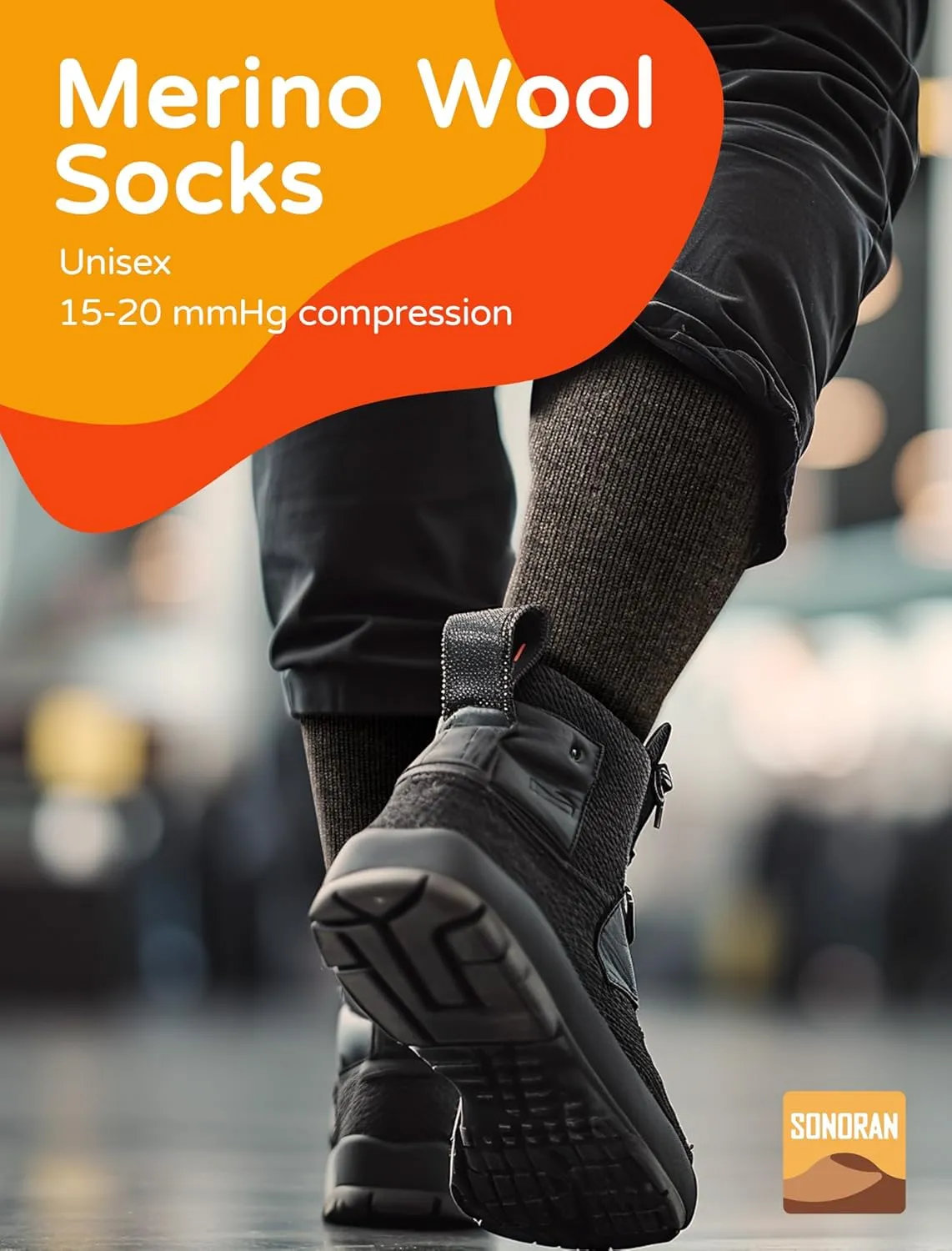 Merino Wool Compression Socks for Women Men (2/3 Pairs) Knee High Winter Thermal Thick Warm for Nurse Pregnant Travel