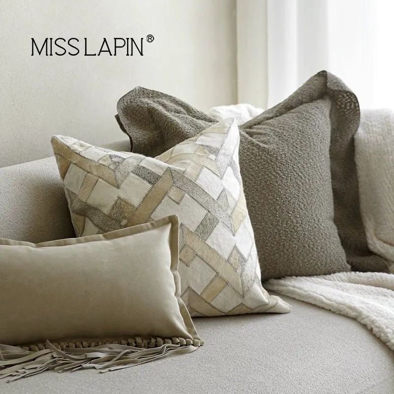 Modern Light Luxury M Gray Green Series Pillow Combination Living Room Sofa Model Room Bedside Throw Pillowcase Soft Decoration