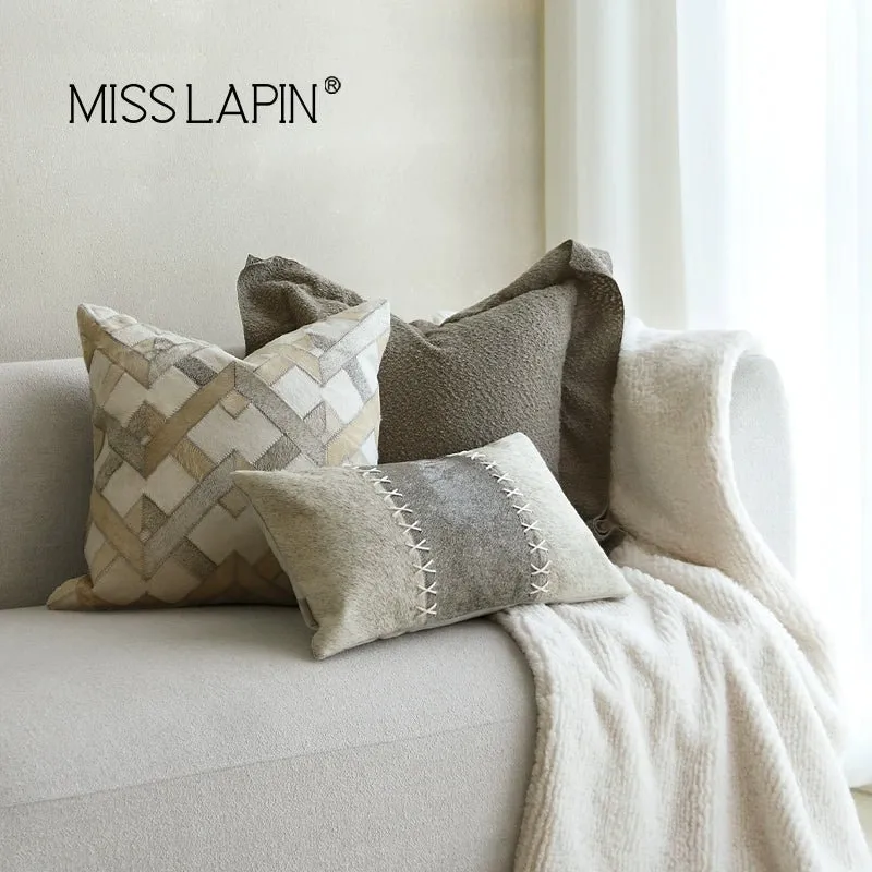 Modern Light Luxury M Gray Green Series Pillow Combination Living Room Sofa Model Room Bedside Throw Pillowcase Soft Decoration