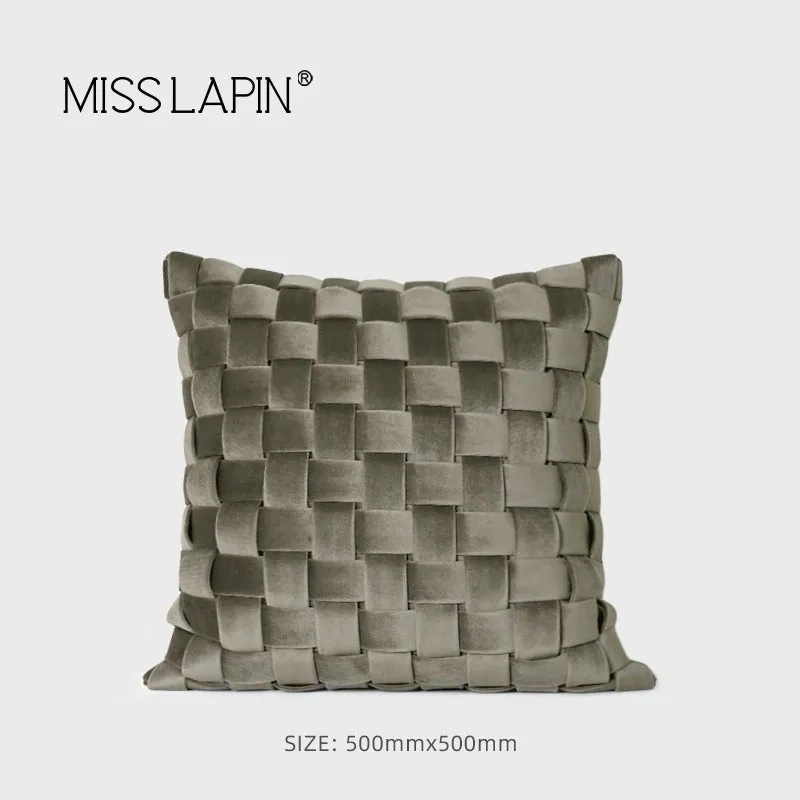 Modern Light Luxury M Gray Green Series Pillow Combination Living Room Sofa Model Room Bedside Throw Pillowcase Soft Decoration