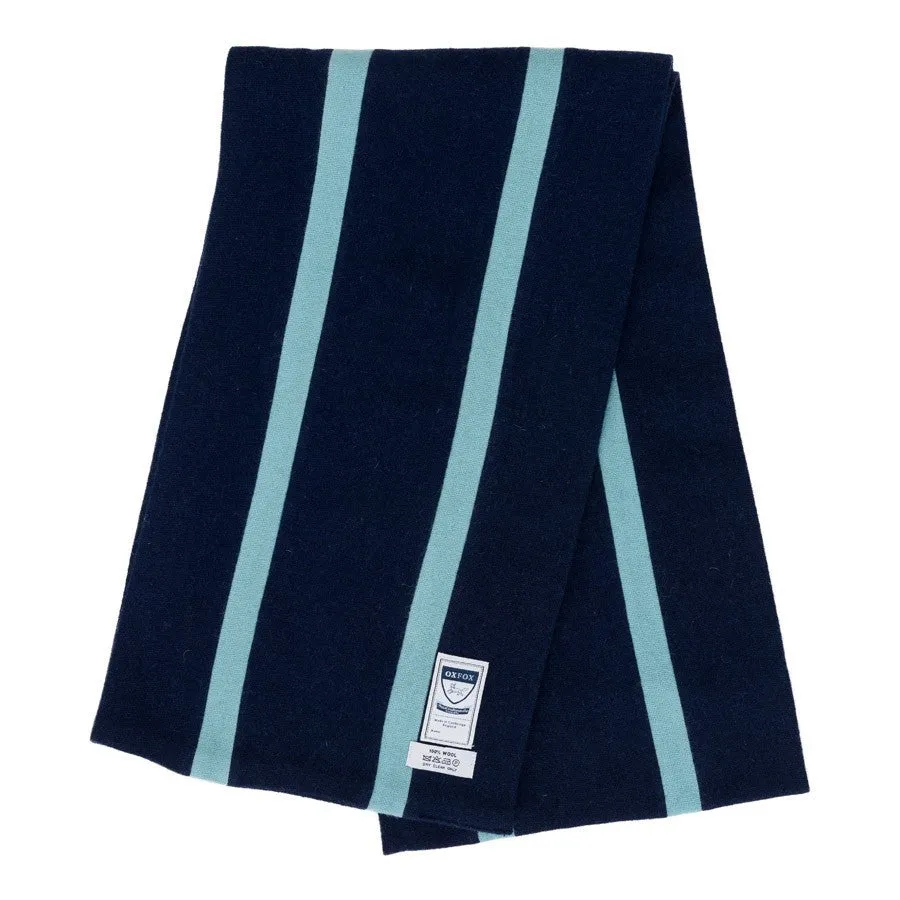 OXFOX Scarves Pembroke - University College - Navy Blue and Nordic Blue