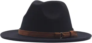 Panama Classic Belt Fedora Hat Wool Hat Floppy Wide Buckle Womens Baseball Caps Womens Baseball Caps Fashion Black